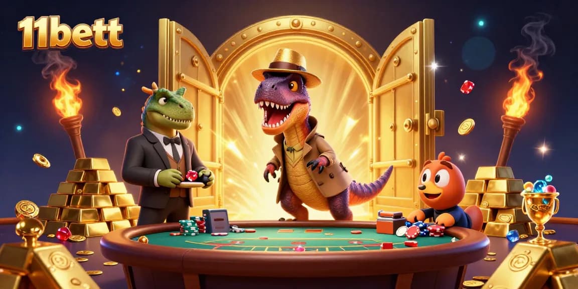 Bet big with 11bett at a high-stakes blackjack table featuring a velociraptor player.