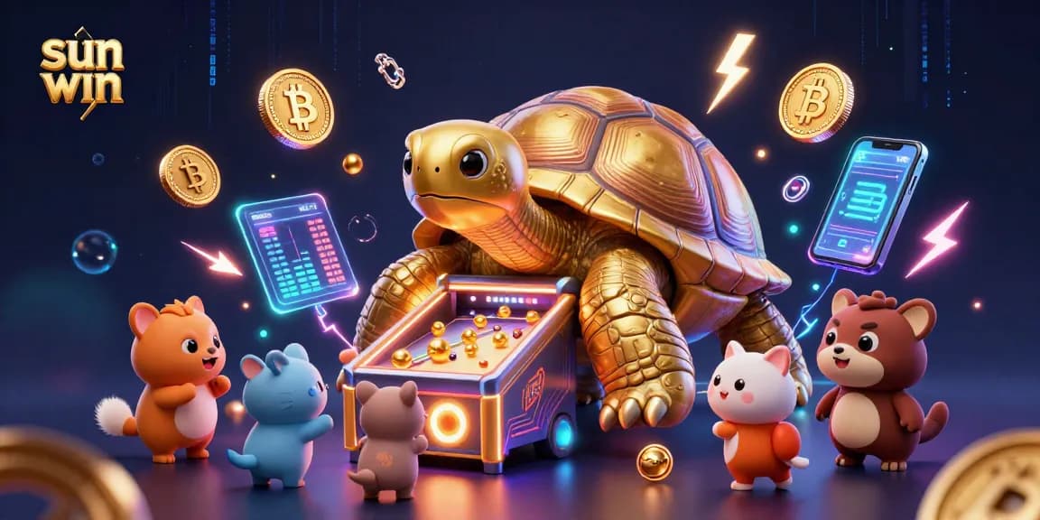Engage with sun win's exciting gaming experience featuring a vibrant 3D tortoise pinball machine.