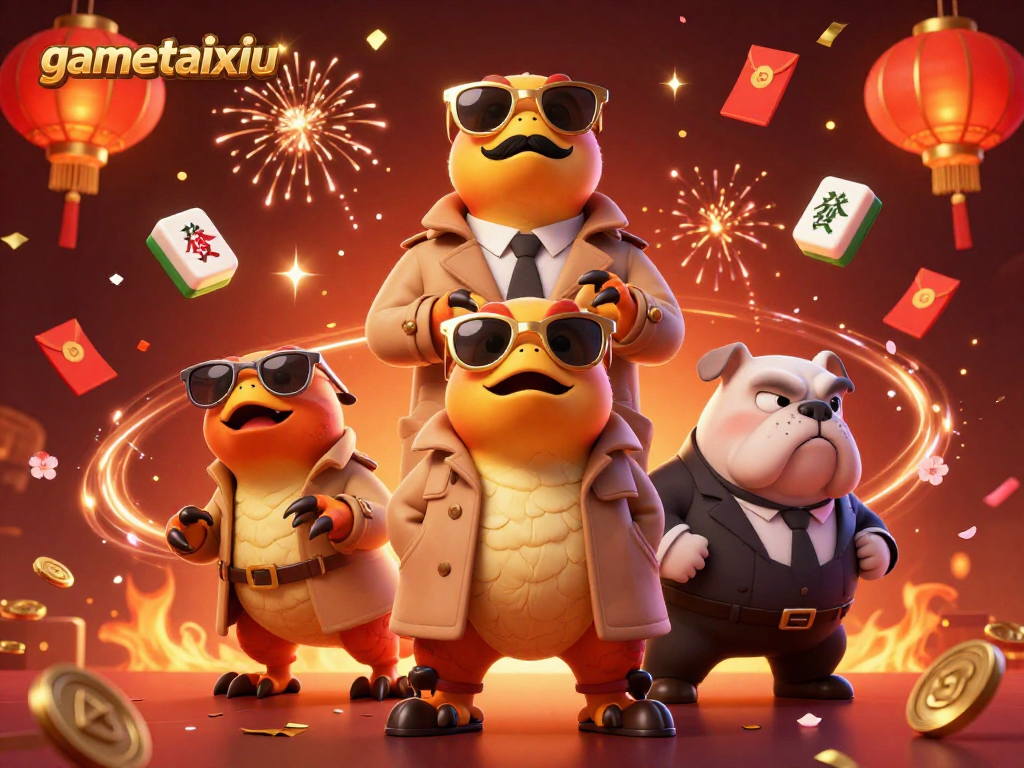 Join the gametaixiu excitement with raptors in disguise at a vibrant online casino scene.