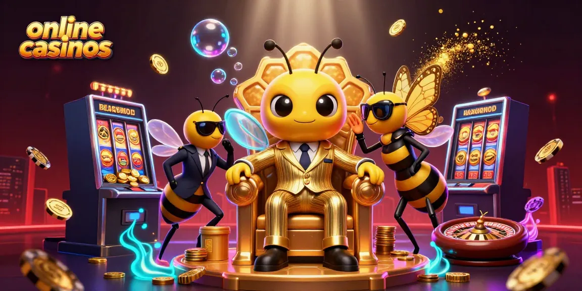 Engage with thrilling online casinos featuring a bumblebee mob boss and vibrant gaming elements.