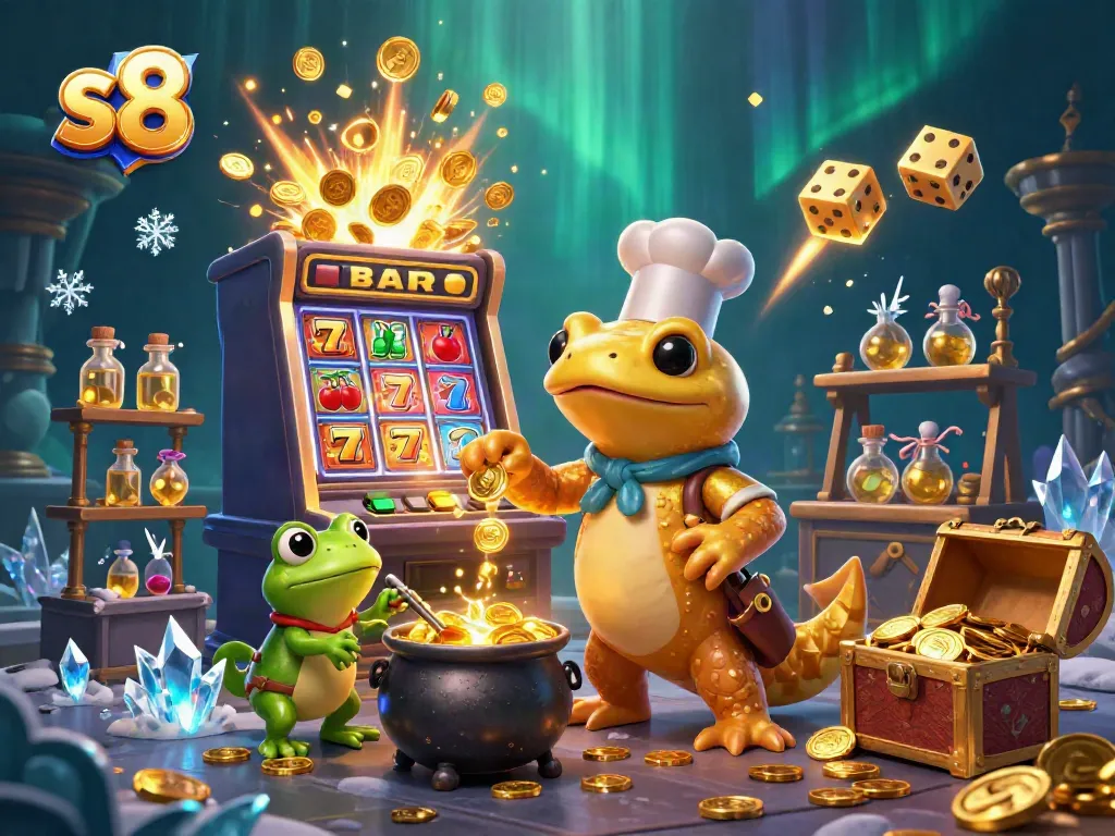 Discover the vibrant world of S8 gambling with exciting characters in a dynamic casino scene.