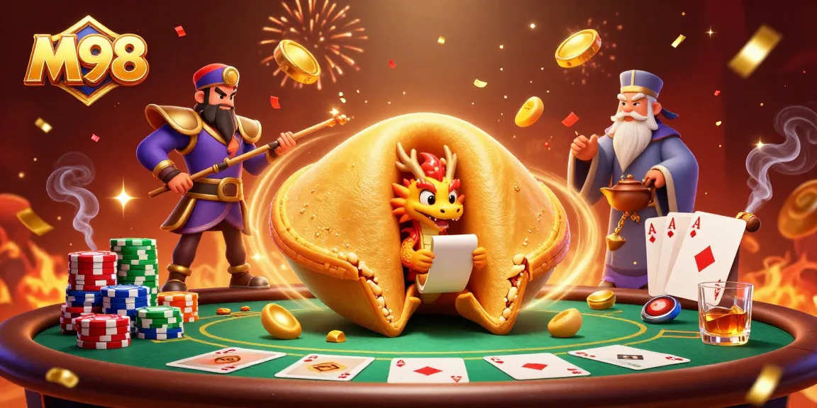 Engage with M98 casino games through an enchanting scene filled with magic and fortune.