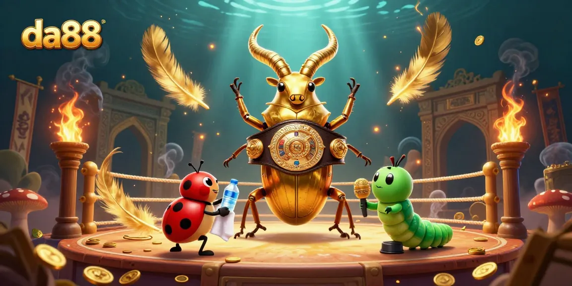 da88 features a vibrant scene with a glowing stag beetle and ladybug in a dynamic setting.
