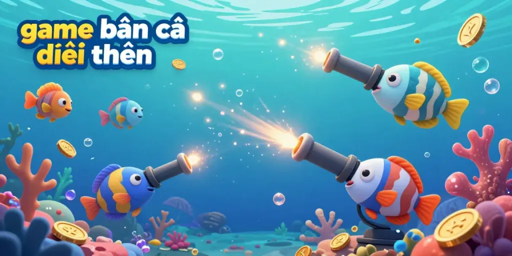 Experience the thrill of game bắn cá đổi thưởng with vivid underwater action and golden treasures.