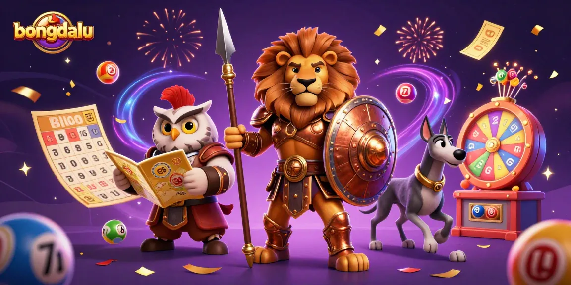 Experience bongdalu's exciting lottery action with colorful elements and dynamic characters around vibrant gaming scenes.