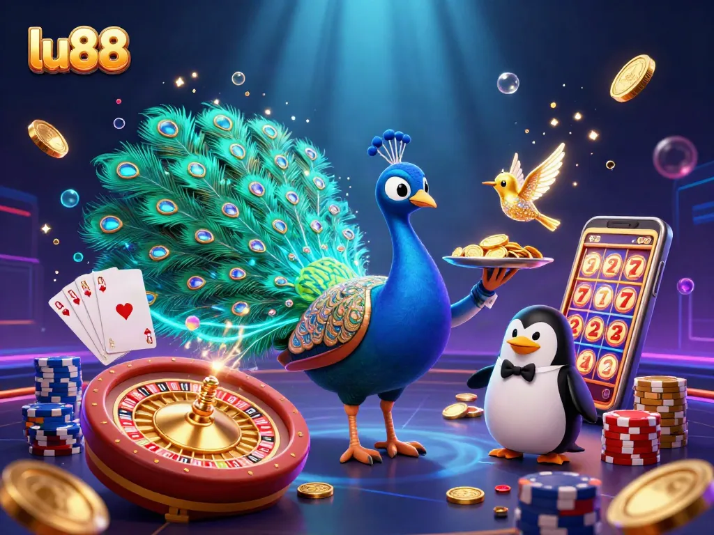 Experience the exciting world of lu88 with vibrant 3D characters and dynamic casino elements.