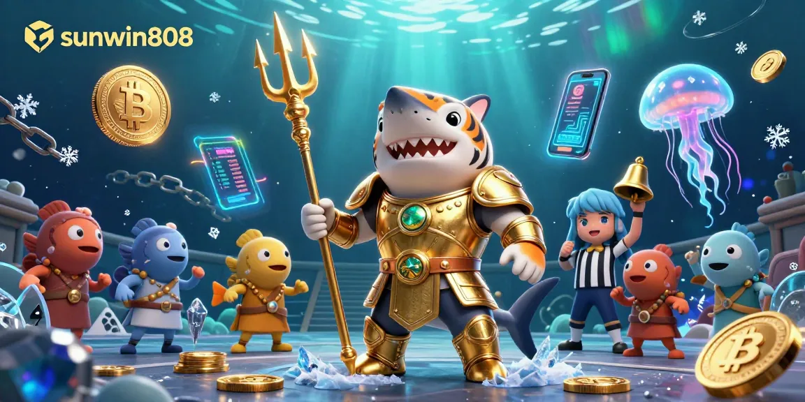 Experience thrilling gameplay at sunwin808 with a vibrant underwater casino scene filled with excitement.