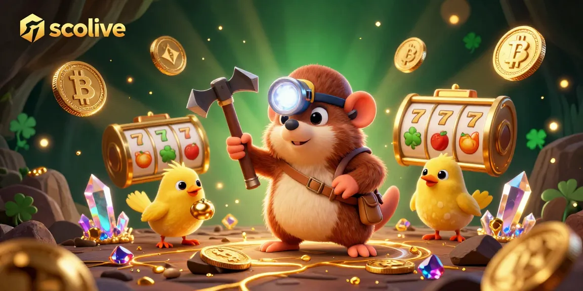 Socolive brings thrilling casino vibes with treasure hunting mole in a vibrant mining scene.