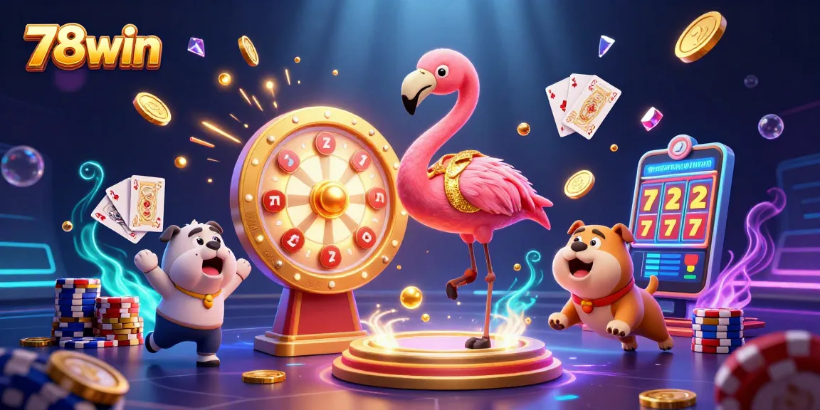 Experience the excitement of 78win casino games with cascading coins and spinning reels!
